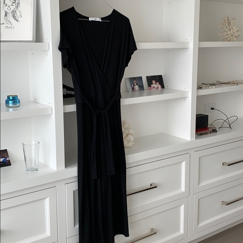 MNG black short sleeve jumpsuit